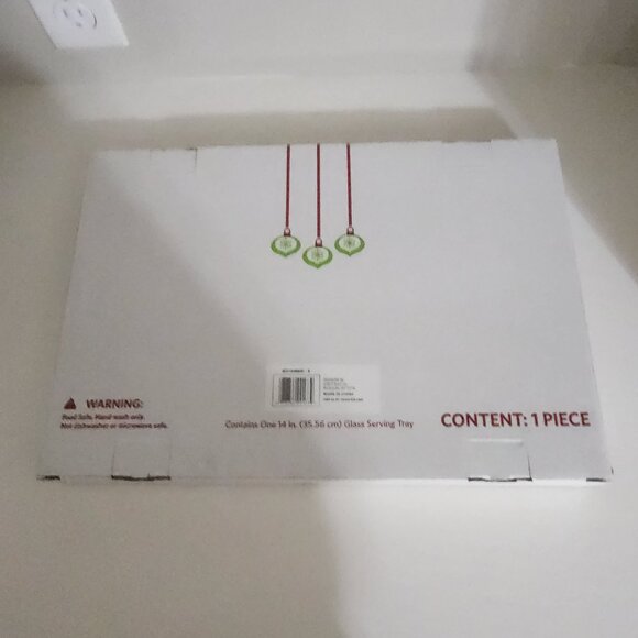 Christmas Sweets Hand Painted Glass Serving Tray 14 inch. By 8 1/2" New - Picture 9 of 10